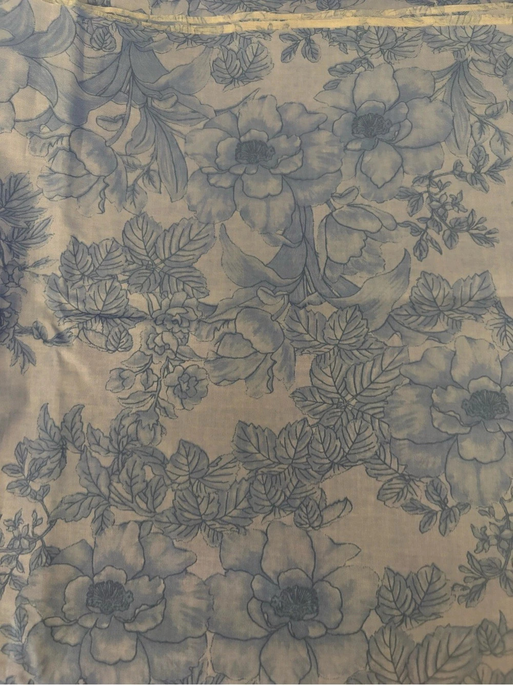 David Textiles Blue Mosaic Floral Circles Fabric 2 yards